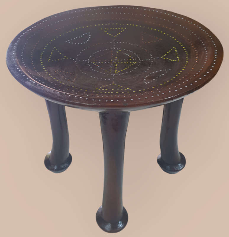 Vintage African Hand-Beaded Stool / Tribal Interior Design