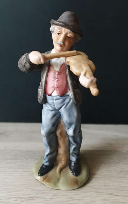 Bisque Porcelain Old Man Figurine | Decor |