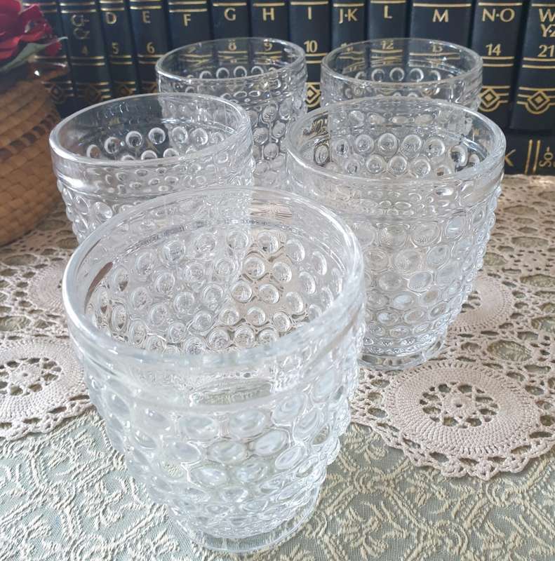 SET OF 5 GLASSES BUBBLE GLASS