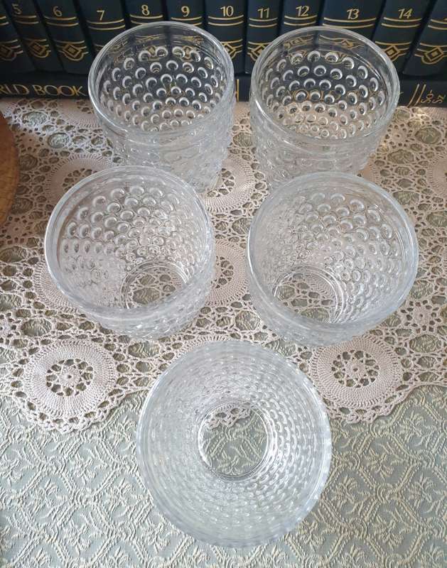 SET OF 5 GLASSES BUBBLE GLASS