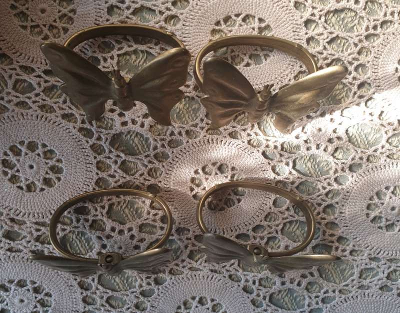 CAST BRASS NAPKIN HOLDERS SET OF 4