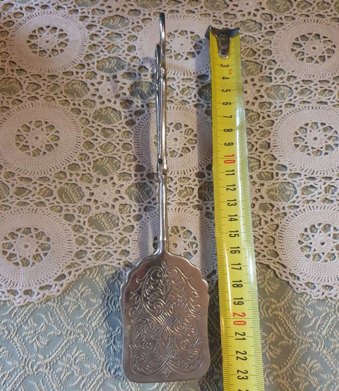 Vintage silver plated cake tongs