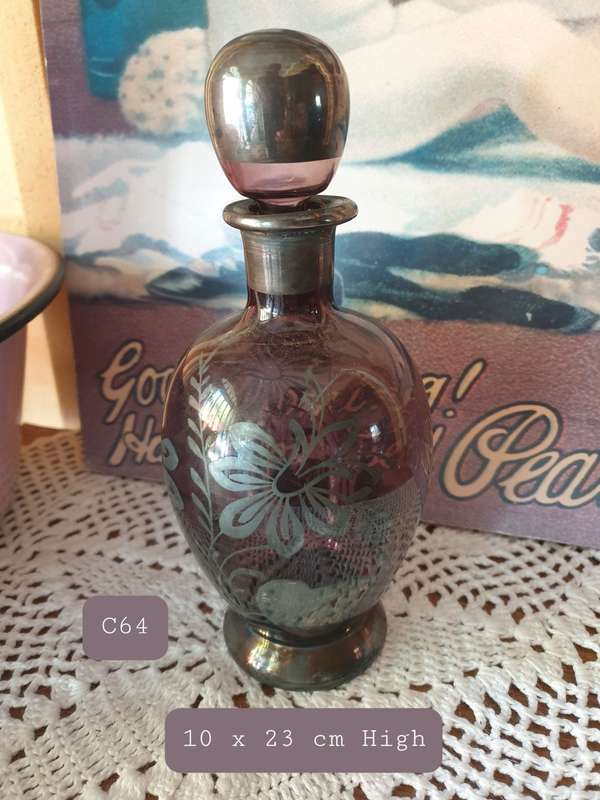 Vintage VENETIAN  Purple/Amethyst Glass Decanter