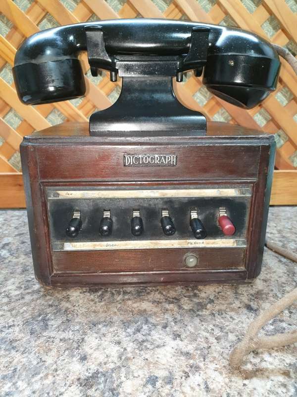 Vintage 1940's Dictograph Telephone Intercom Substation Phone 6 Keys Rare