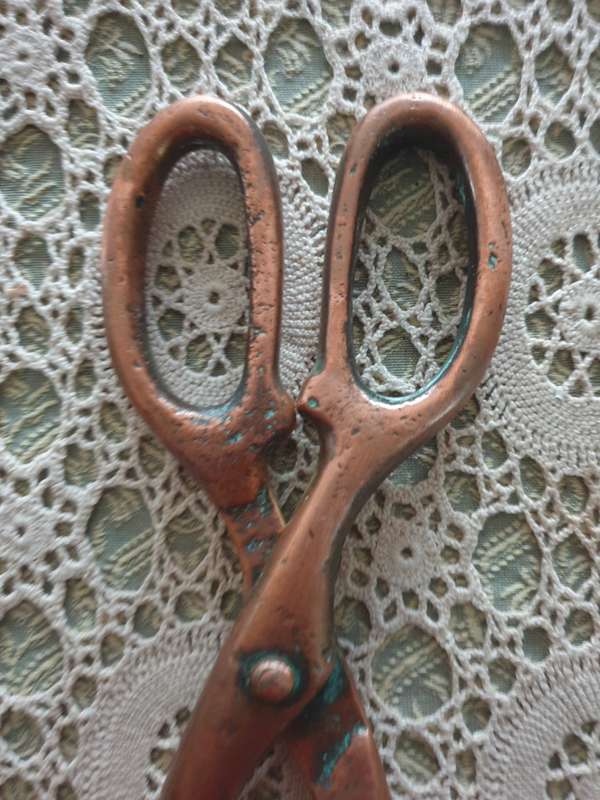 Vintage COPPER Coal Ember Tongs |  Fire Scissor  | Fireplace Accessory Tool