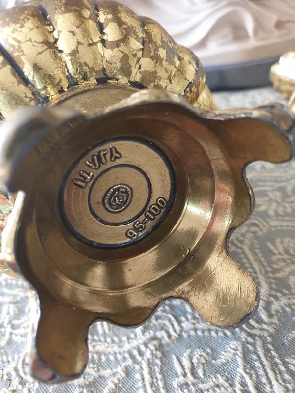 Set of Italian Floral Brass Pitchers