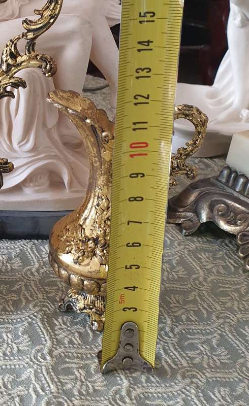 Set of Italian Floral Brass Pitchers