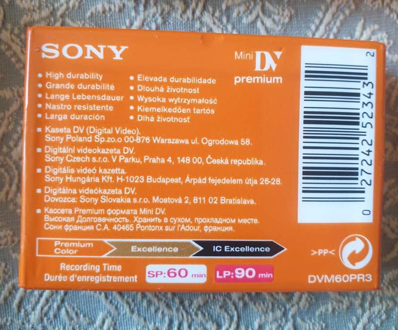 Sony Premium Mini DV 60 min Recordable Bundle of 4 Tapes New Sealed