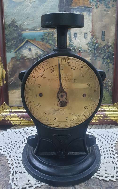 VINTAGE SALTER FAMILY SCALES | CAST IRON | BRASS |  NO BOWL |