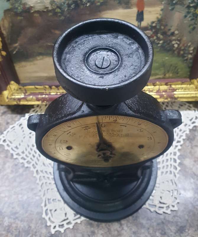 VINTAGE SALTER FAMILY SCALES | CAST IRON | BRASS |  NO BOWL |