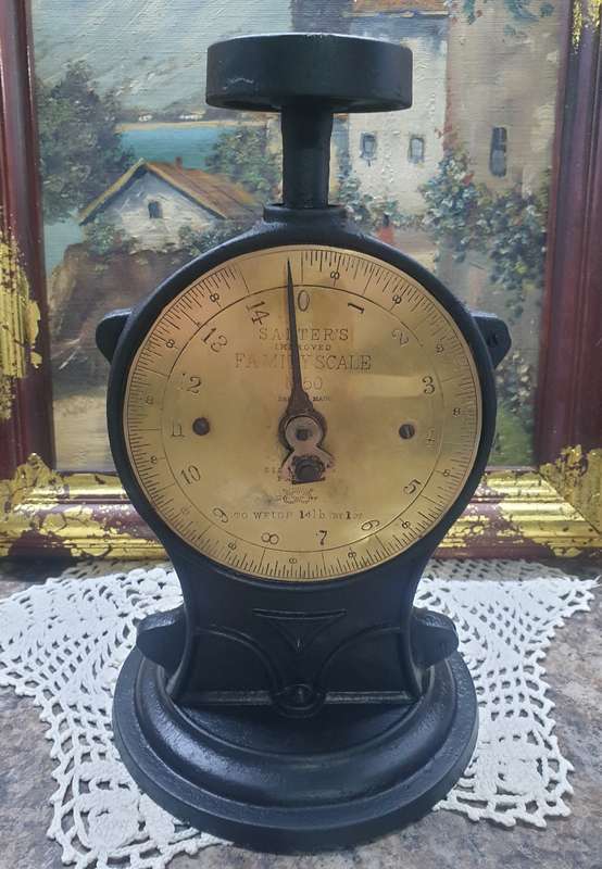 VINTAGE SALTER FAMILY SCALES | CAST IRON | BRASS |  NO BOWL |