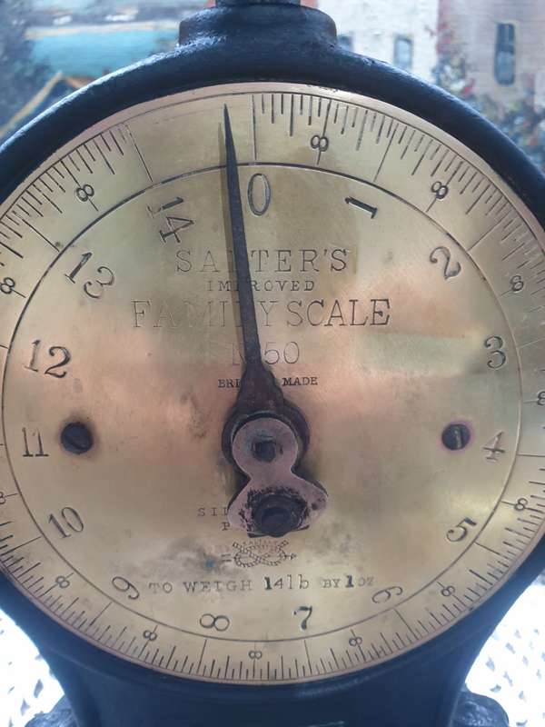 VINTAGE SALTER FAMILY SCALES | CAST IRON | BRASS |  NO BOWL |