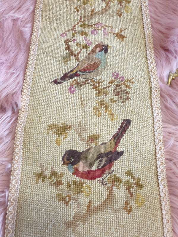 VINTAGE BELL PULL DECORATIVE NEEDLEPOINT