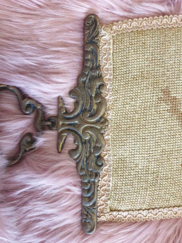 VINTAGE BELL PULL DECORATIVE NEEDLEPOINT