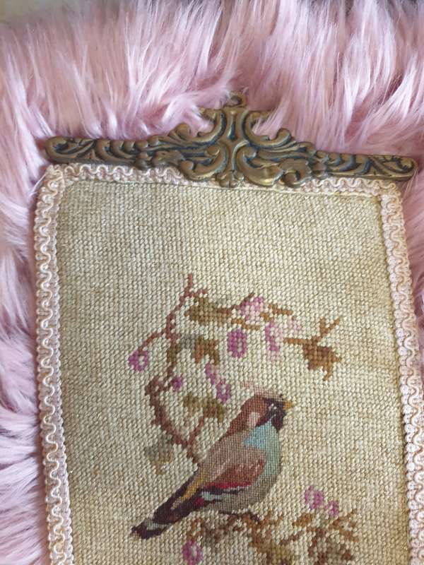 VINTAGE BELL PULL DECORATIVE NEEDLEPOINT