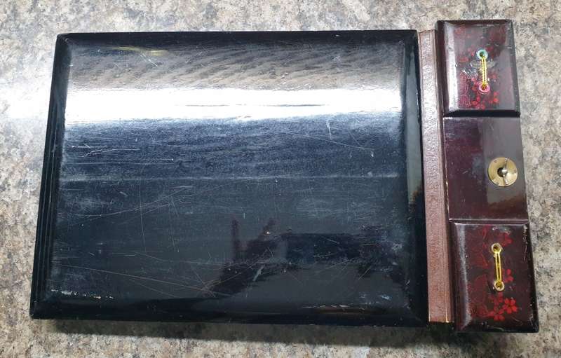 Japan Lacquer Album MOP Inlay Hand Painted Wood Vtg1950's  | MUSICAL |