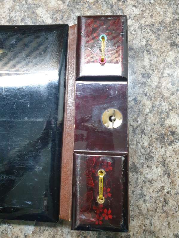 Japan Lacquer Album MOP Inlay Hand Painted Wood Vtg1950's  | MUSICAL |