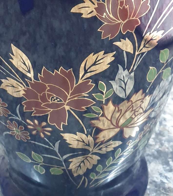 Cobalt blue Gold vase