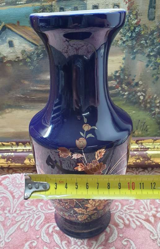 Cobalt blue Gold vase