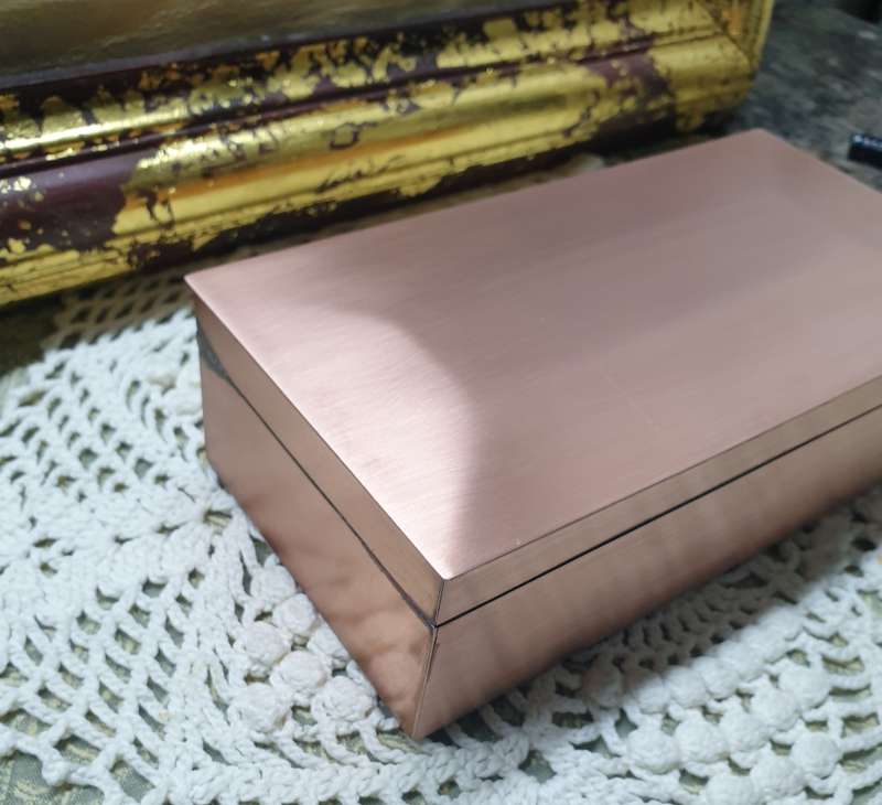 Copper & Wood Cigarette Box Made In Rhodesia