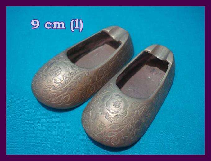 2 Brass Ashtray Shoe Ornaments