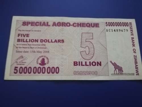 Five Billion Dollars Zimbabwe
