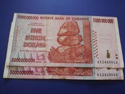 Five Billion Doallars Zimbabwe