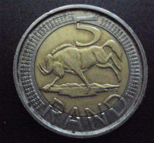 A 2008 R5 coin- No Mandela head #scarce