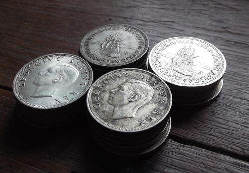 94 x SILVER BULLION SA 5 SHILLING CROWN COINS -bid or buy per coin
