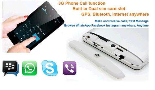 NEW 7 Inch ANDROID Dual Sim Smart PHONE Tablet pc-Call Function-3G-WIFI-Bluetooth+Free Keyboard Case
