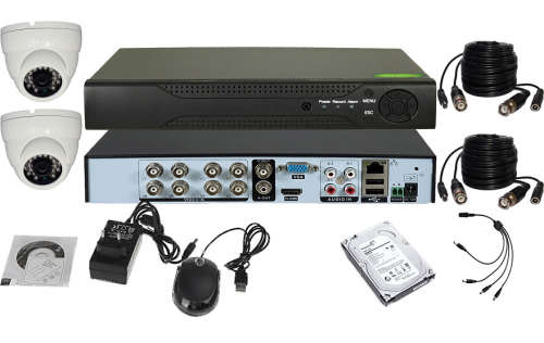 2 cctv camera recording system DIY kit  (hard drive included)