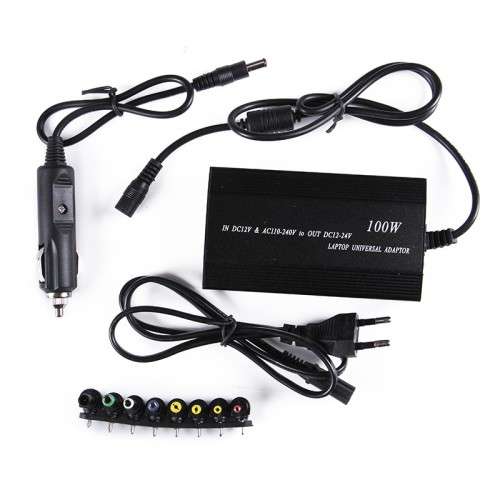 Laptop Notebook Power 100W Universal Charger with Car Charger & AC Power Adapter & 8 Power Adapters
