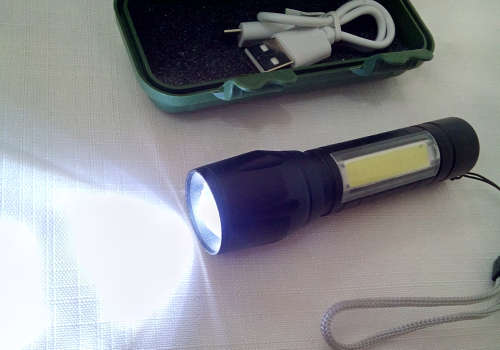 Mini Rechargeable Pocket Zoomable Strobe USB Charging LED Work Light Flashlight Torch Lamp
