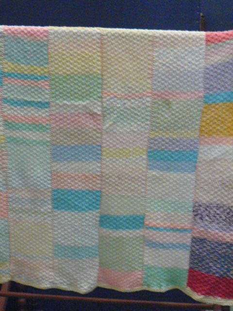 HAND KNITTED BABY COT BLANKET