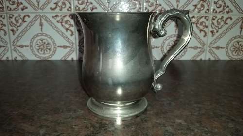 silver plate on brass mug "elegance"