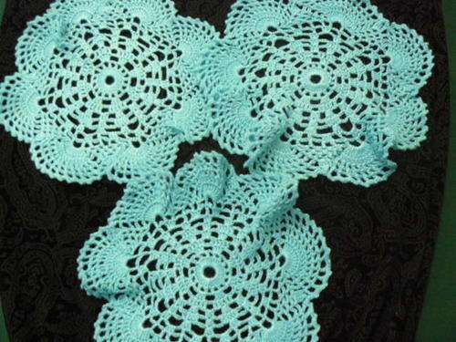 SET OF HAND CROCHETED DOILLIES