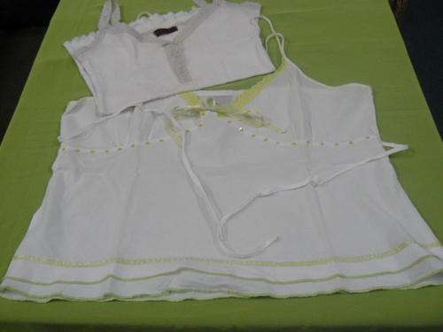 2 X STRAPPY COTTON TOPS