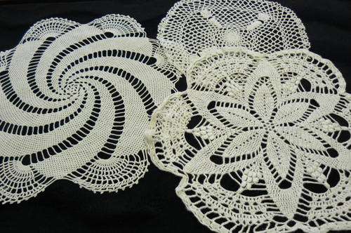 3 X CROCHETED DOILIES