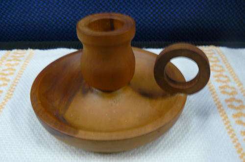 WOODEN CANDLE HOLDER FROM THE 60,S