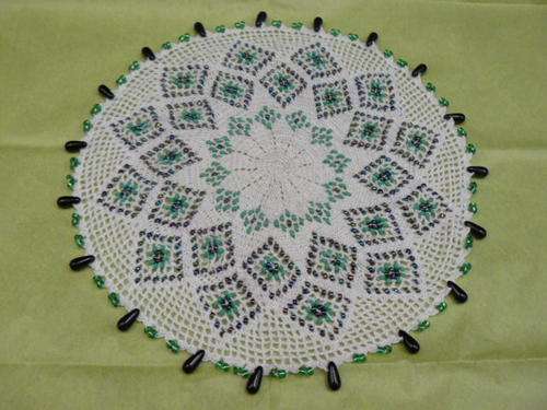 HAND BEADDED COTTON CROCHETED JUG COVER - SUGAR BASIN