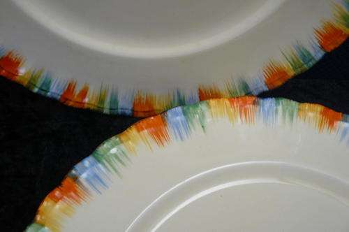 CHAMELEON PATTERN GRINDLEY HAND PAINTED PLATES X 2 17.5 CM