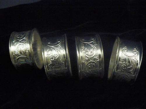 QUEEN ANNE 4 X NAPKIN RINGS ENGLAND
