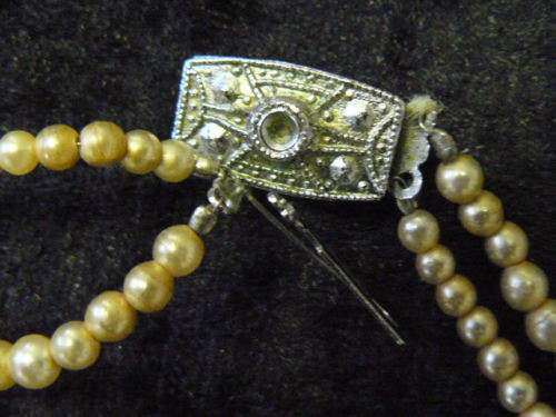 PEARL NECKLACE DOUBLE STRAND VINTAGE CLASP