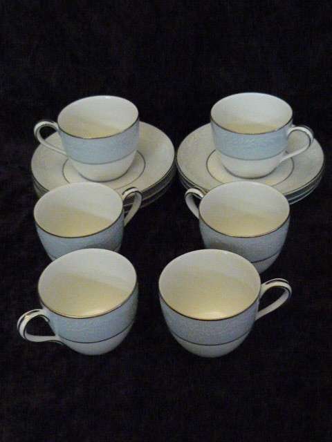 NORITAKE EXPRESSO CUPS ANS SAUCER X 6 LAUREATE