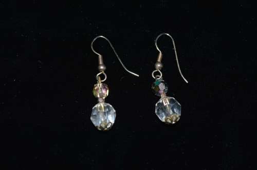 pretty sparkly glass cut earings