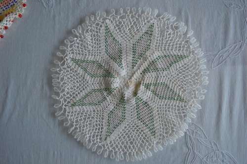 Vintage cotton beaded jug cover