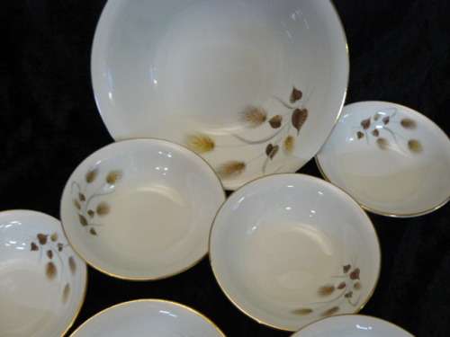 FRUIT OR SALAD BOWL  AND 6 POTESA SPANISH DISH