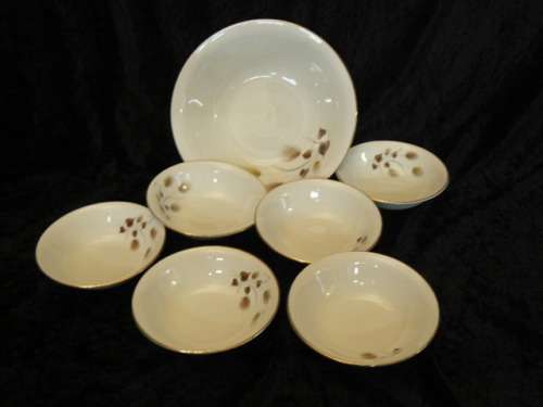 FRUIT OR SALAD BOWL  AND 6 POTESA SPANISH DISH