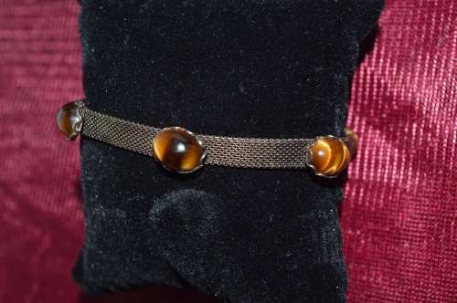 Lovely dainty tigers eye bracelet Very fine AND UNUSUAL 111