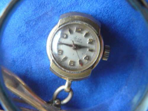 WORKING GOLD PLATED TOP QUALITY AVIA-BROOCH-WATCH HAND WIND